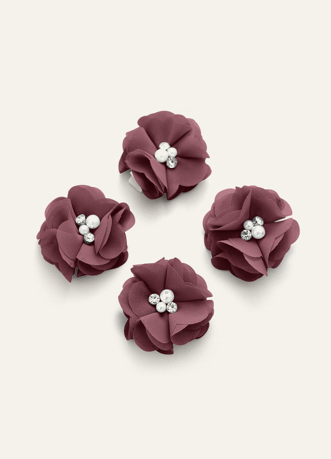Four-Piece Matching Color Chiffon Hair Clip Set — Sangria — 图 40/250