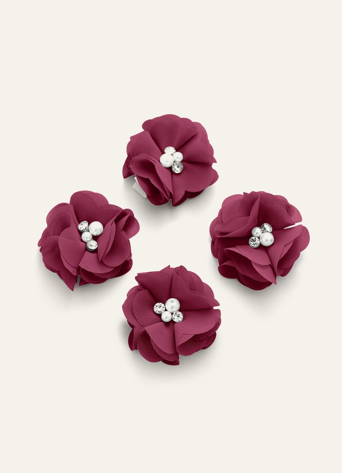 Four-Piece Matching Color Chiffon Hair Clip Set — Mulberry — 图 44/250