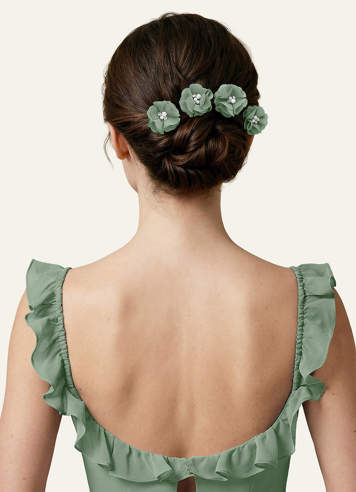 Four-Piece Matching Color Chiffon Hair Clip Set — matcha — 图 70/250
