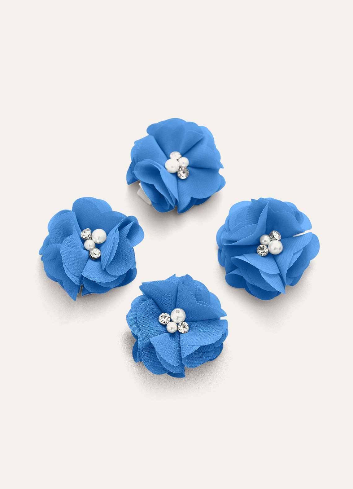 Four-Piece Matching Color Chiffon Hair Clip Set — Blue Jay — 图 15/250