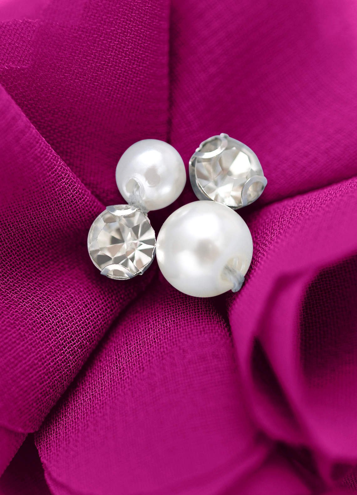 Four-Piece Matching Color Chiffon Hair Clip Set — Fuchsia — 图 225/250