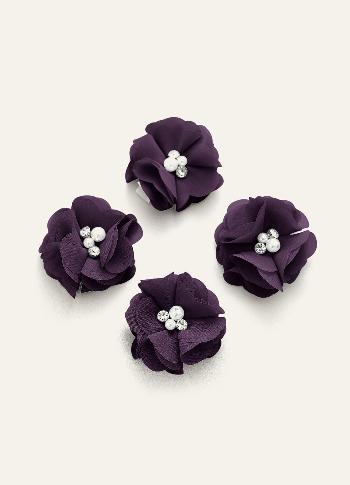 Four-Piece Matching Color Chiffon Hair Clip Set — Plum — 图 42/250