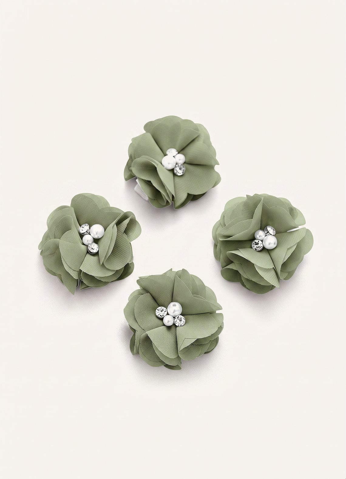 Four-Piece Matching Color Chiffon Hair Clip Set — Pistachio — 图 6/250