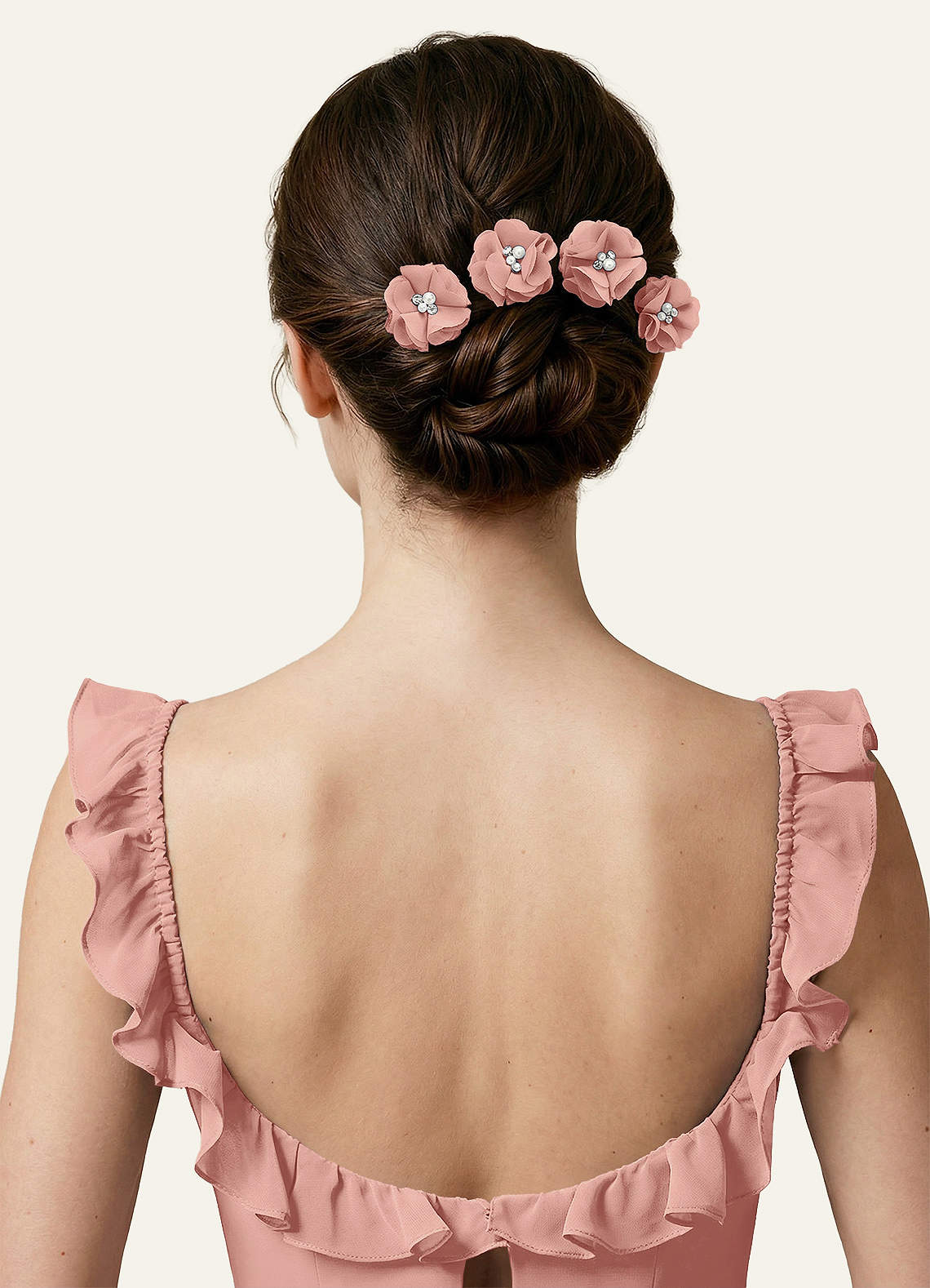 Four-Piece Matching Color Chiffon Hair Clip Set — Rosette — 图 94/250