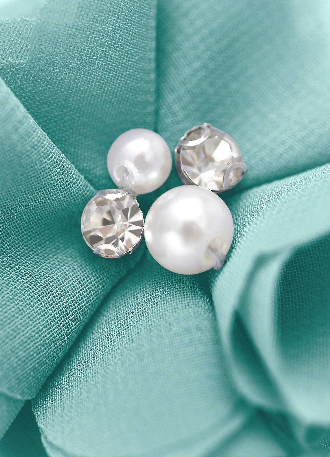 Four-Piece Matching Color Chiffon Hair Clip Set — Aqua — 图 210/250