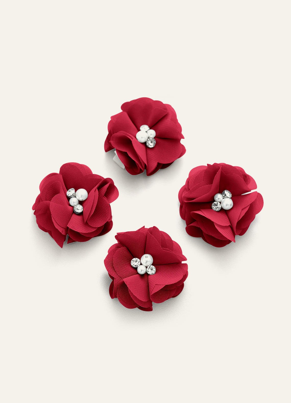 Four-Piece Matching Color Chiffon Hair Clip Set — Scarlet — 图 48/250