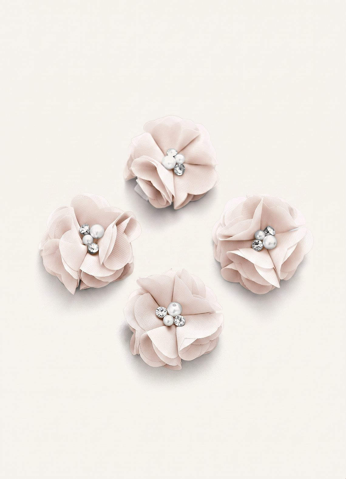 Four-Piece Matching Color Chiffon Hair Clip Set — White Alabaster — 图 59/250