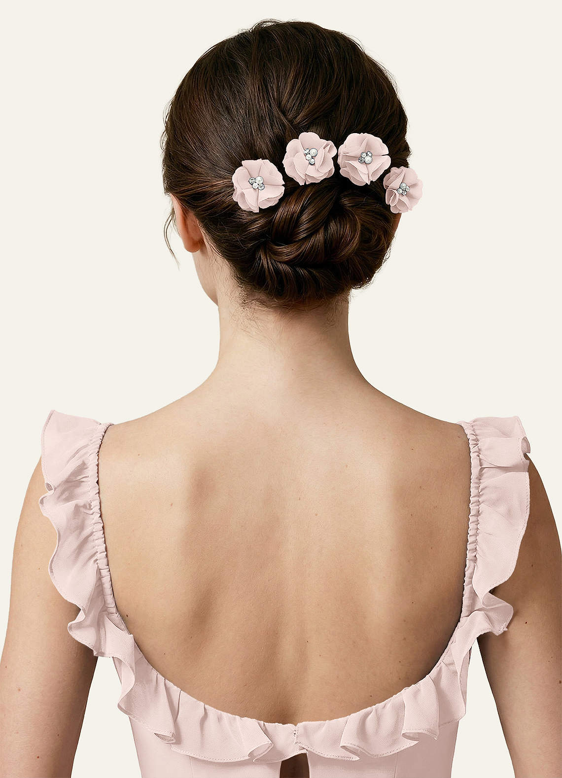 Four-Piece Matching Color Chiffon Hair Clip Set — Blushing Pink — 图 92/250