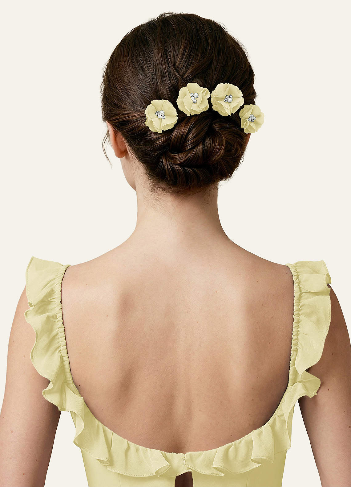 Four-Piece Matching Color Chiffon Hair Clip Set — Lemon Sorbet — 图 123/250