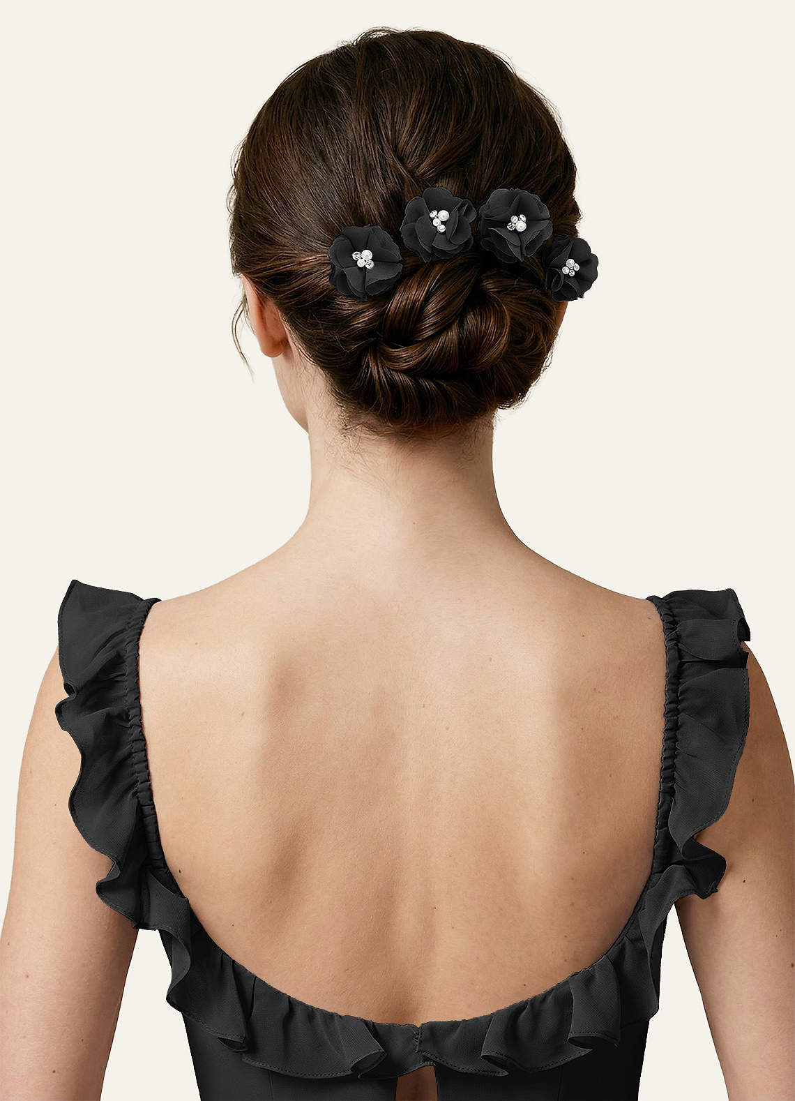 Four-Piece Matching Color Chiffon Hair Clip Set — black — 图 129/250