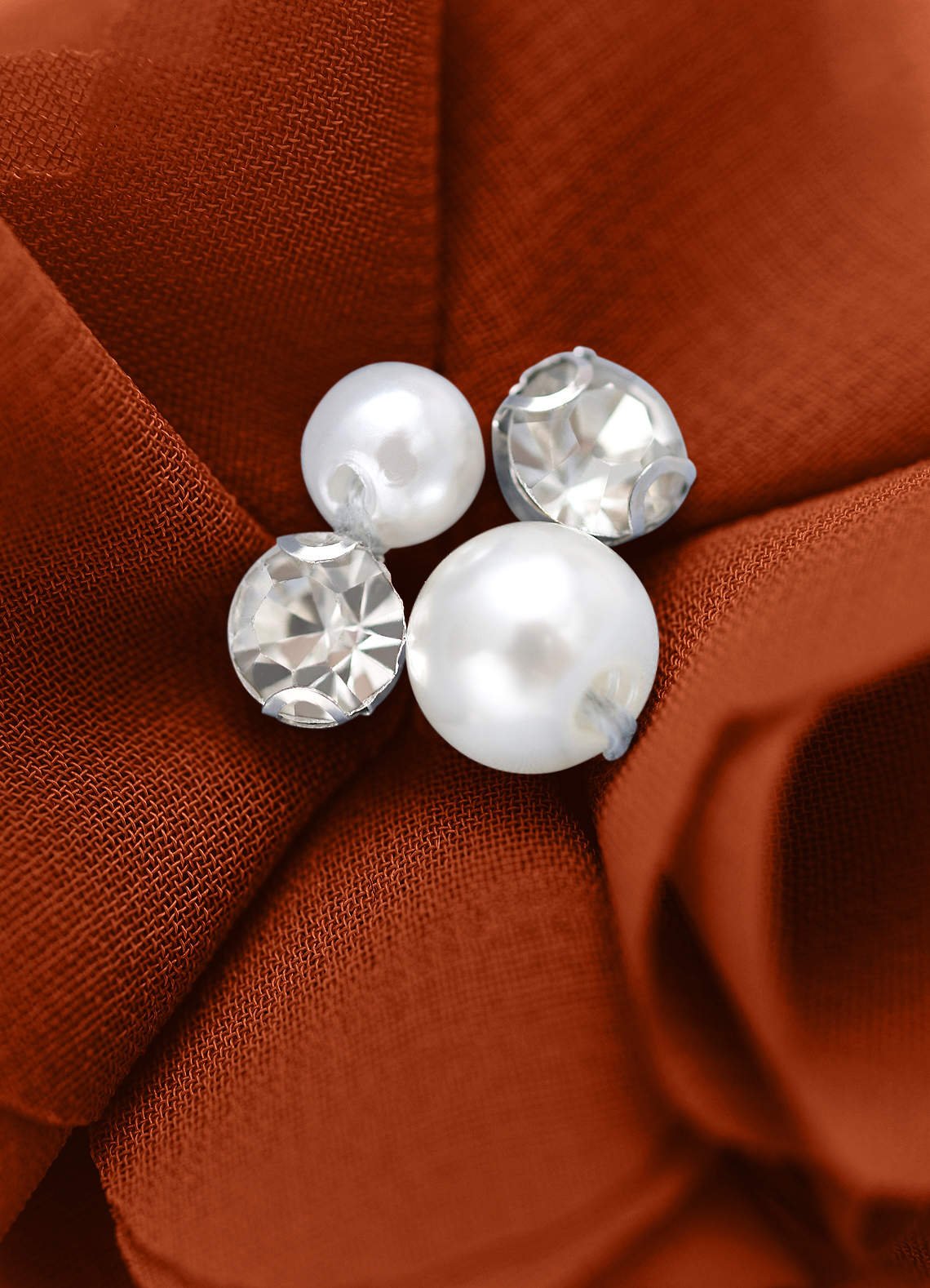Four-Piece Matching Color Chiffon Hair Clip Set — Burnt Orange — 图 244/250