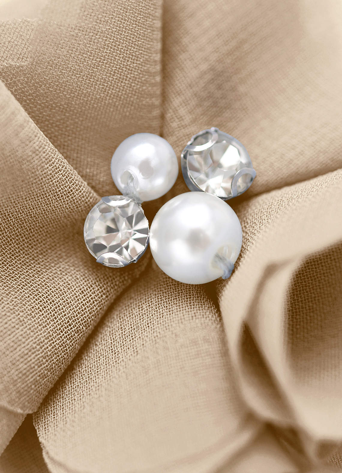 Four-Piece Matching Color Chiffon Hair Clip Set — champagne — 图 249/250