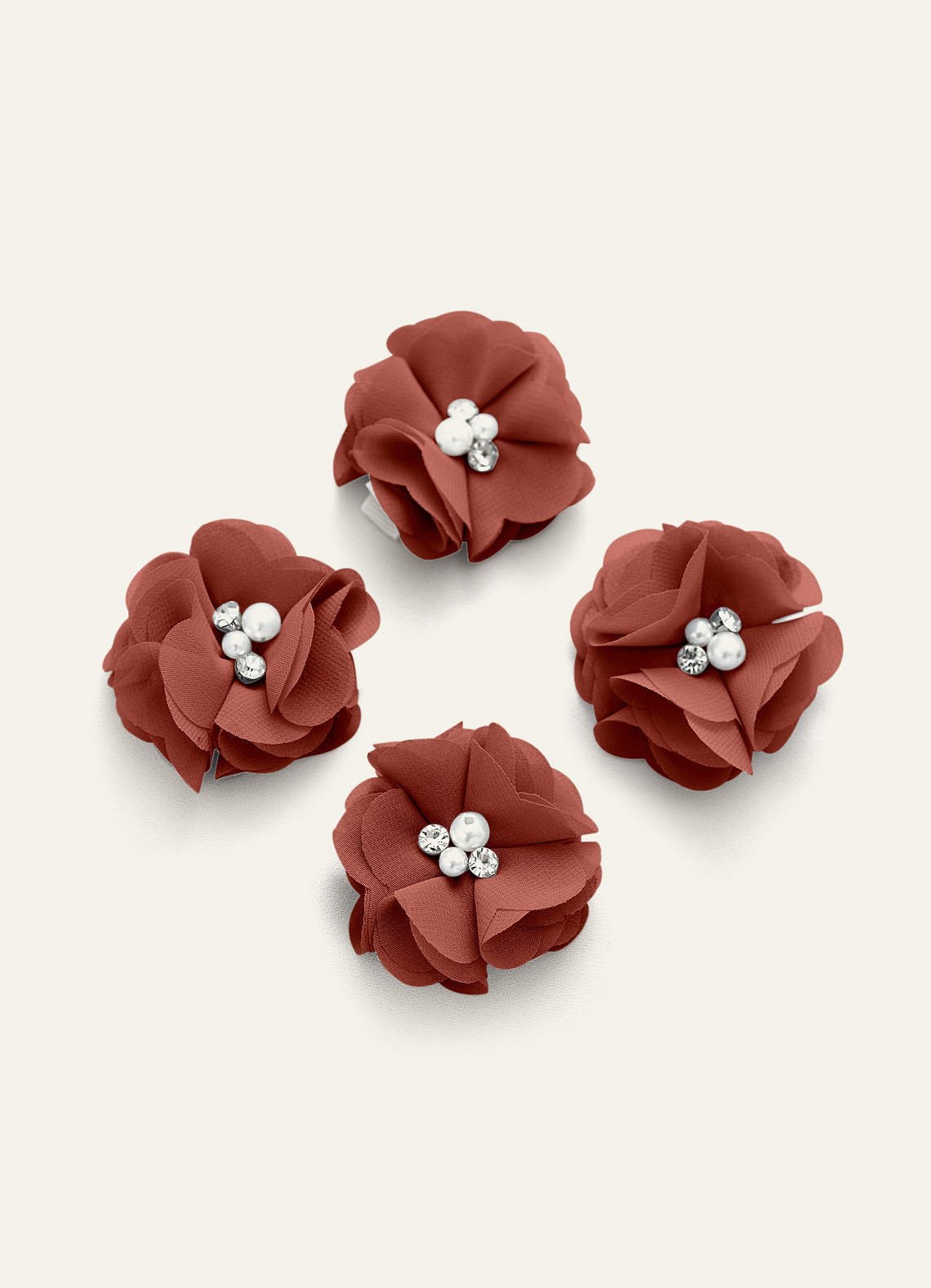 Four-Piece Matching Color Chiffon Hair Clip Set — Auburn — 图 52/250