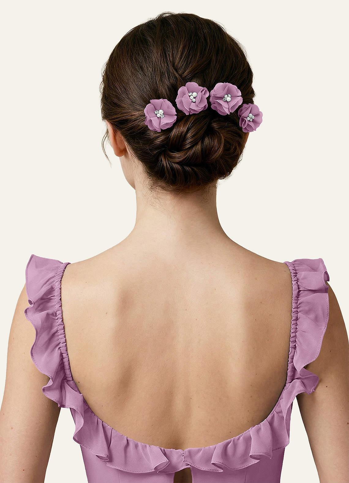 Four-Piece Matching Color Chiffon Hair Clip Set — Wisteria — 图 101/250