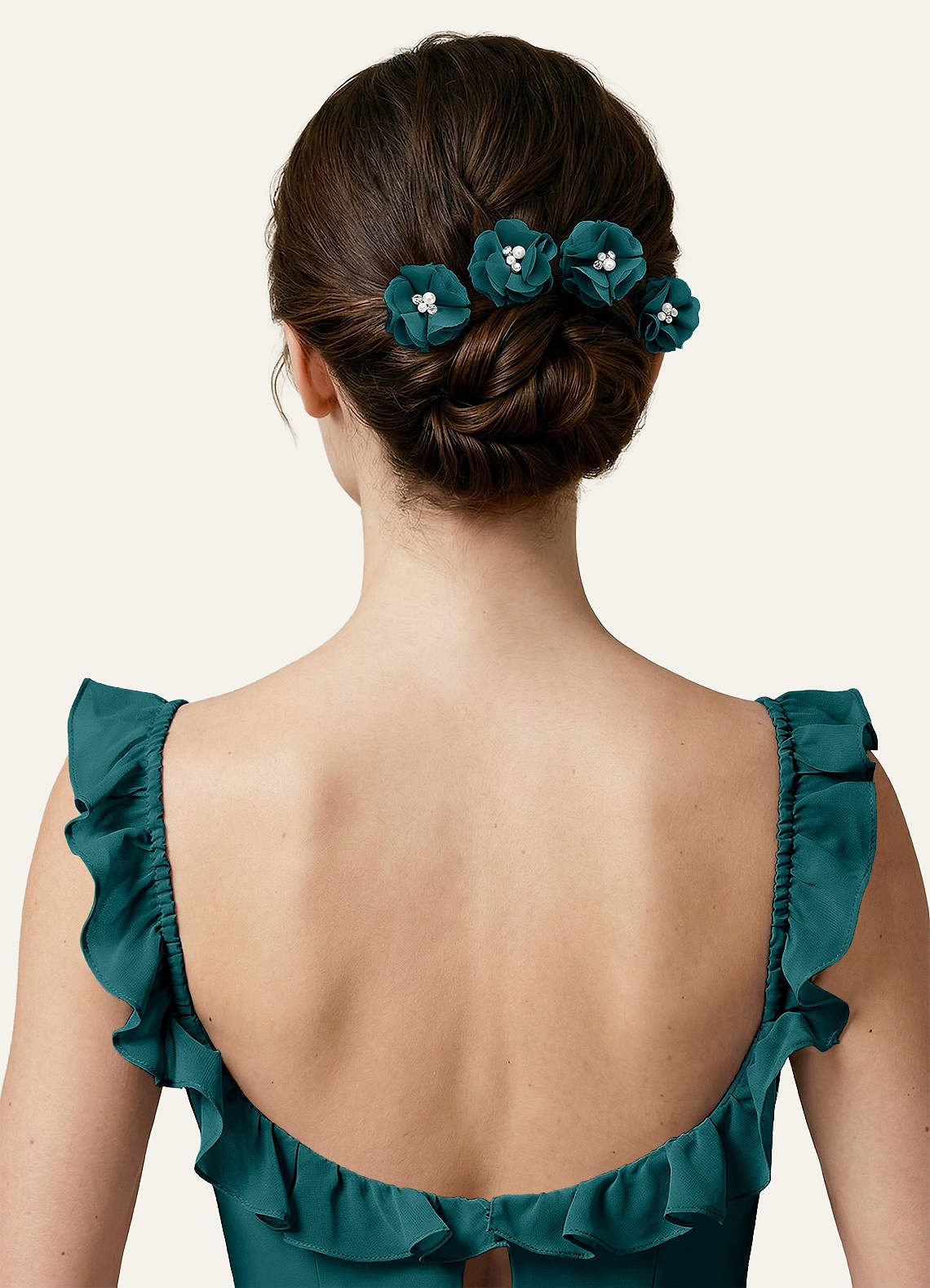 Four-Piece Matching Color Chiffon Hair Clip Set — Peacock — 图 75/250