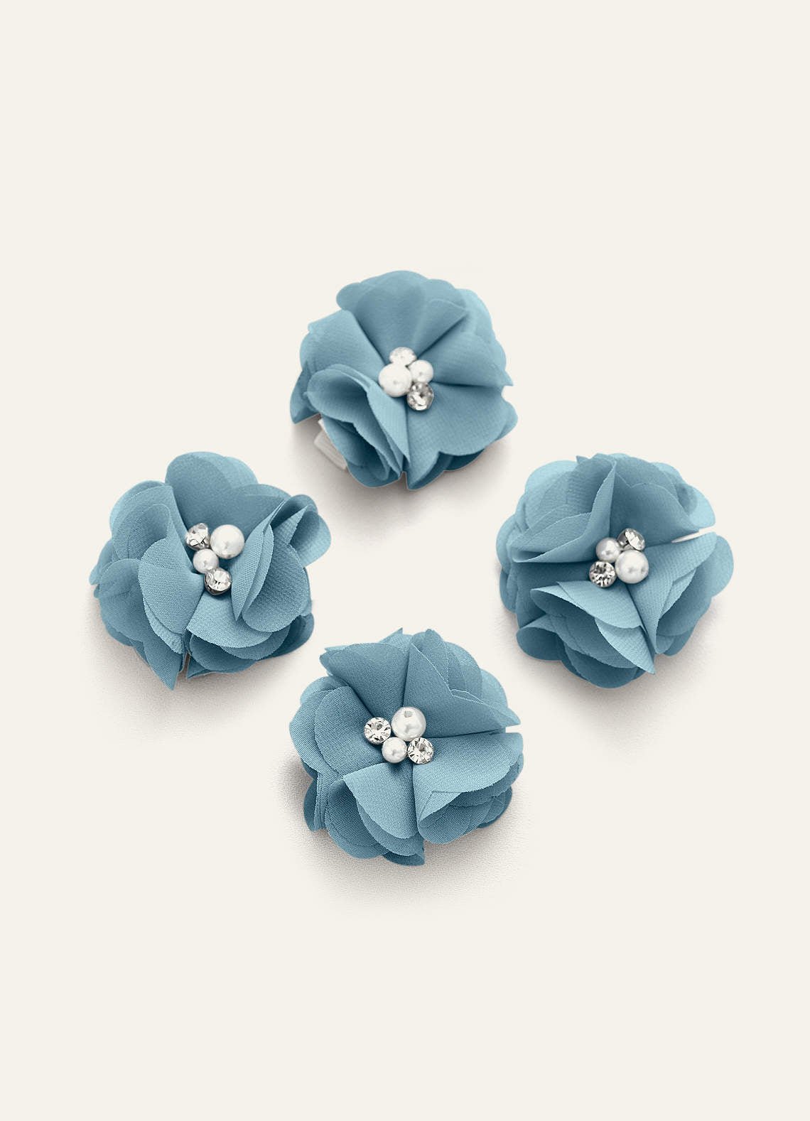 Four-Piece Matching Color Chiffon Hair Clip Set — Moody Blue — 图 21/250