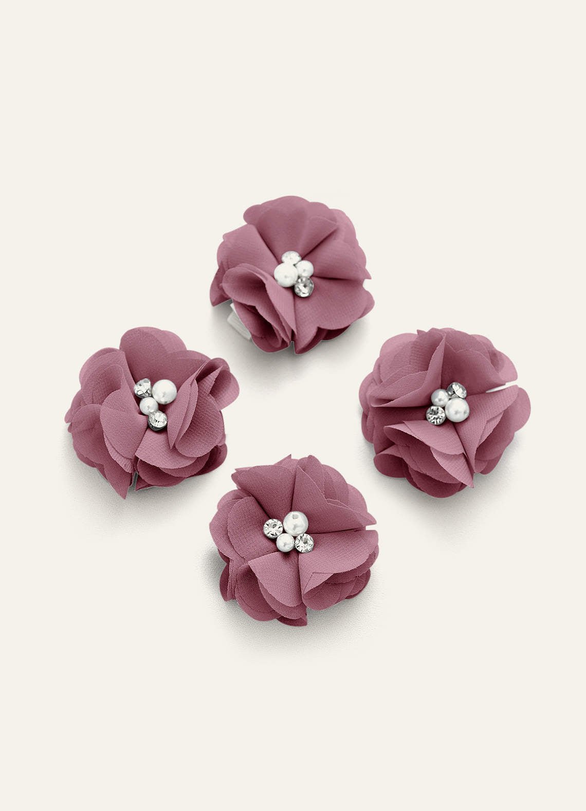 Four-Piece Matching Color Chiffon Hair Clip Set — Vintage Mauve — 图 37/250