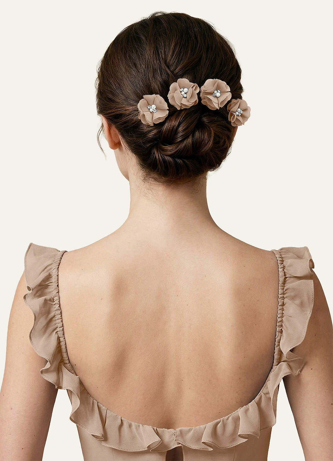 Four-Piece Matching Color Chiffon Hair Clip Set — taupe — 图 127/250