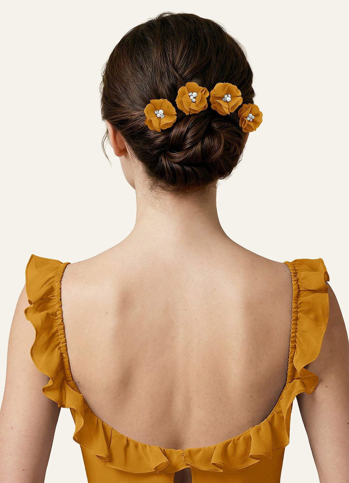 Four-Piece Matching Color Chiffon Hair Clip Set — butterscotch — 图 124/250