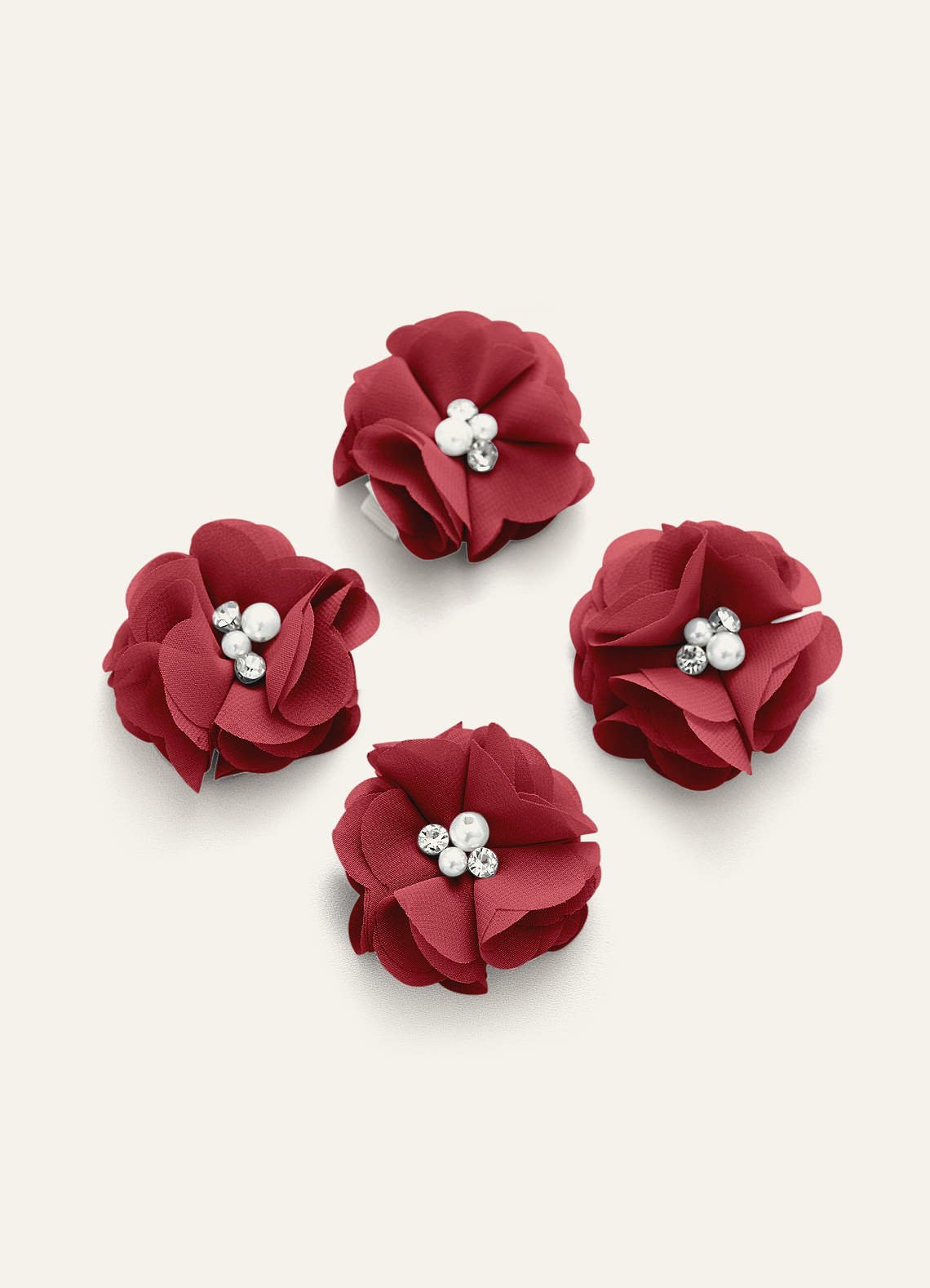Four-Piece Matching Color Chiffon Hair Clip Set — Pomegranate — 图 66/250