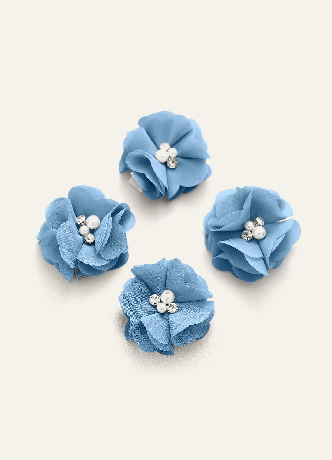 Four-Piece Matching Color Chiffon Hair Clip Set — Steel Blue — 图 17/250