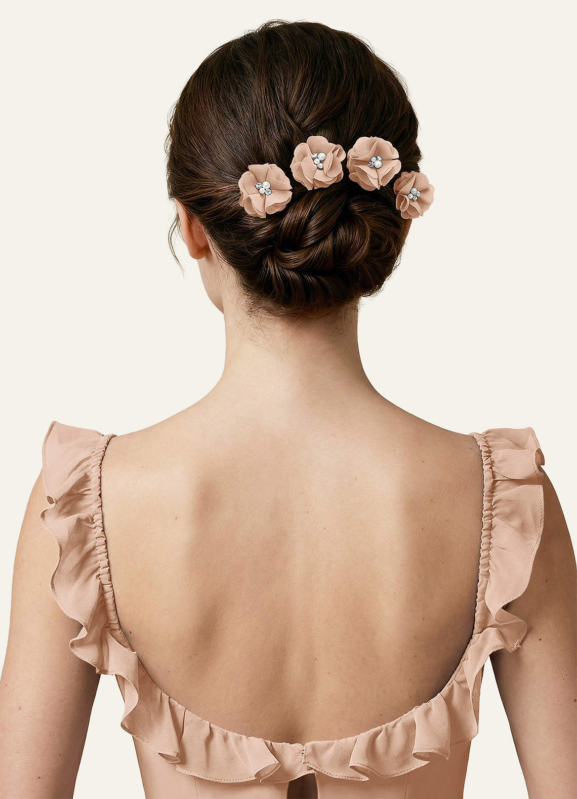 Four-Piece Matching Color Chiffon Hair Clip Set — English Rose — 图 95/250