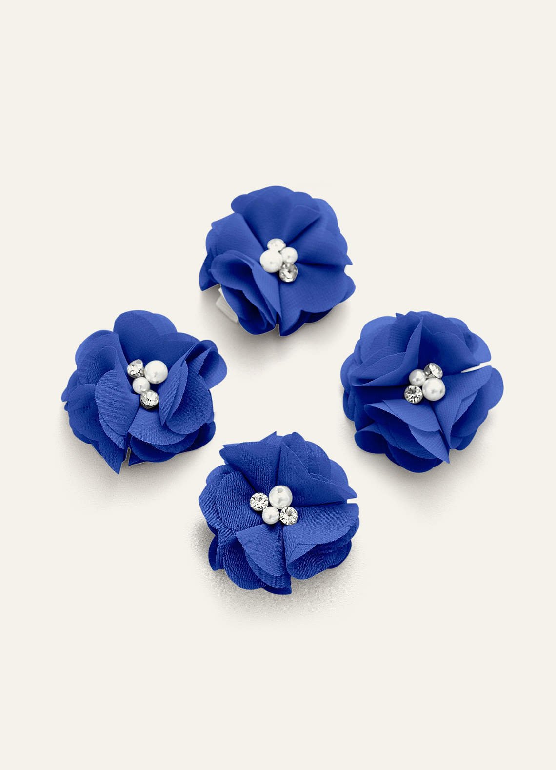 Four-Piece Matching Color Chiffon Hair Clip Set — Royal Blue — 图 16/250