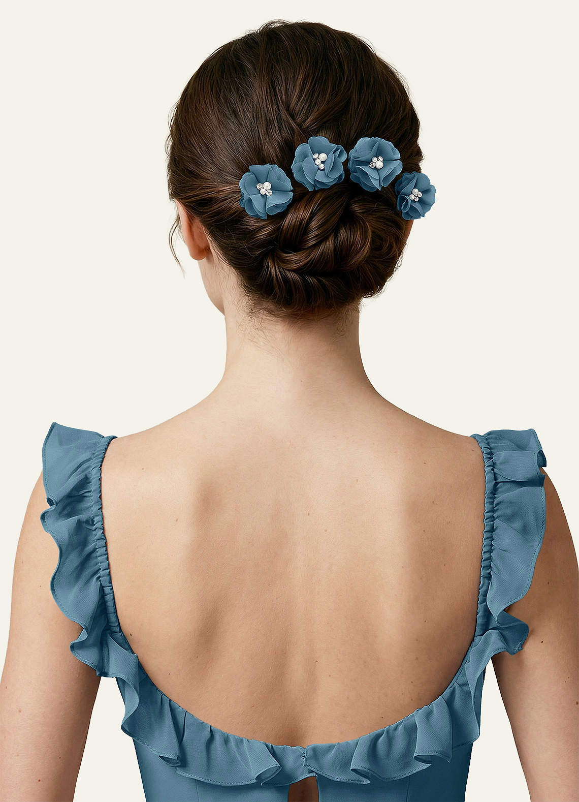 Four-Piece Matching Color Chiffon Hair Clip Set — Bermuda — 图 88/250