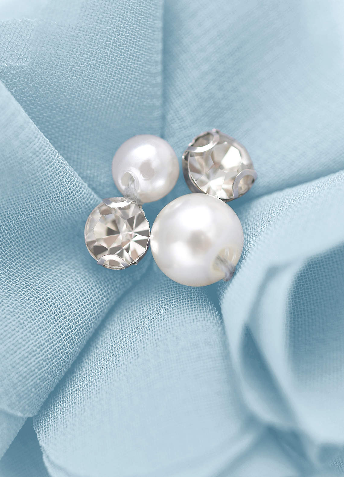 Four-Piece Matching Color Chiffon Hair Clip Set — Sky Blue — 图 211/250