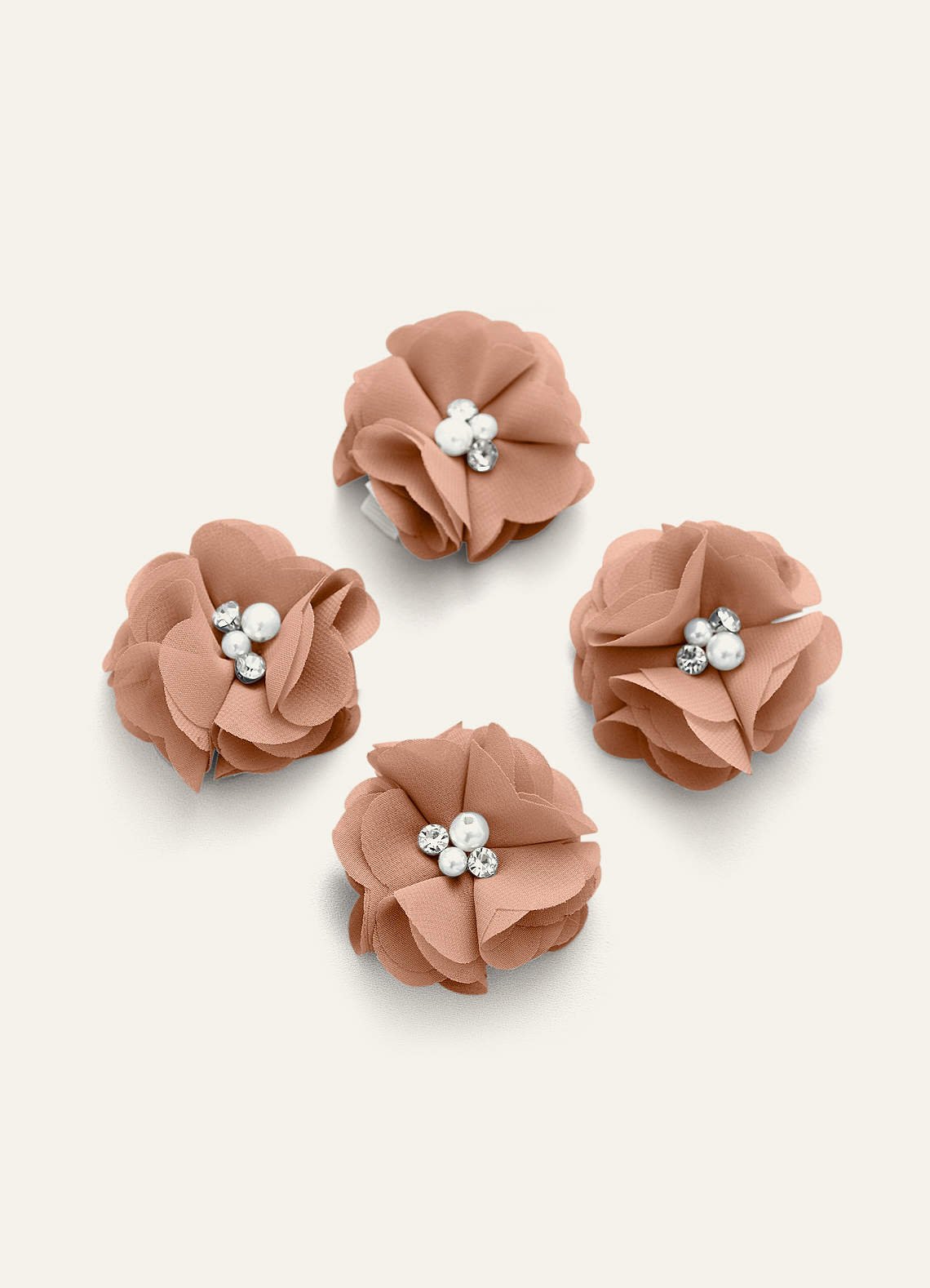 Four-Piece Matching Color Chiffon Hair Clip Set — Champagne Rose — 图 30/250