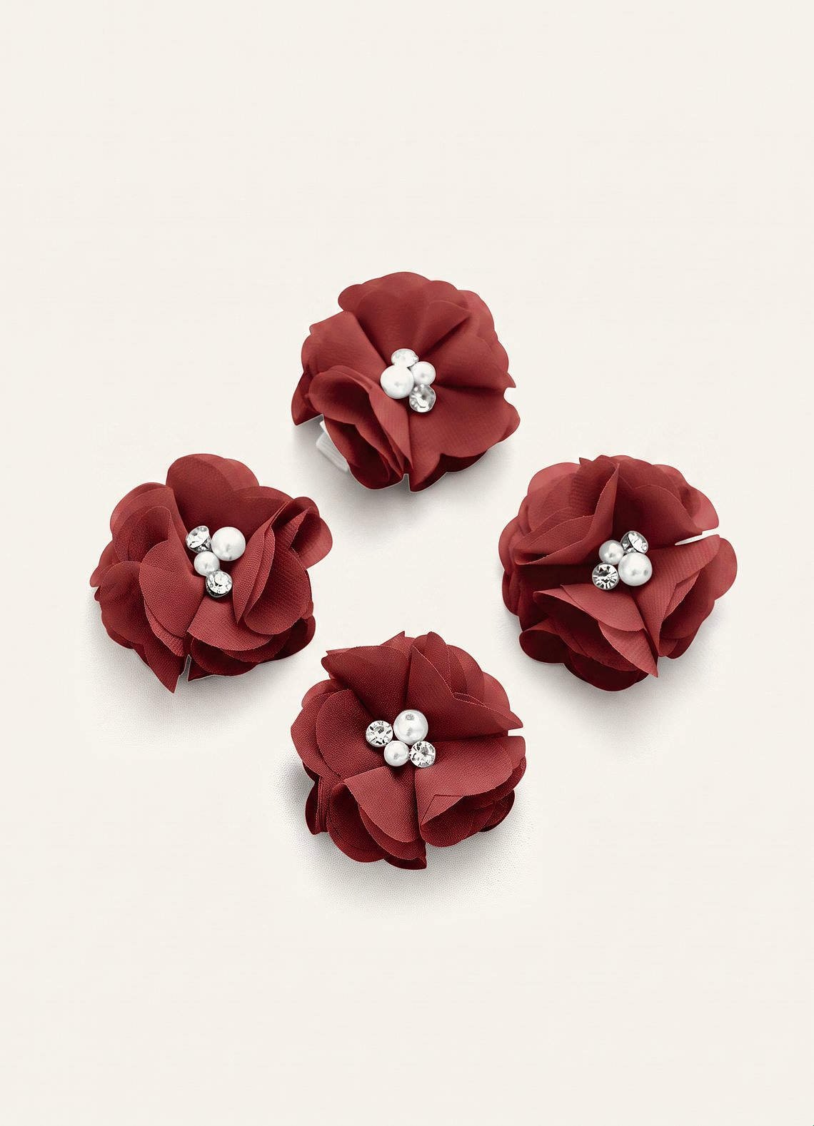 Four-Piece Matching Color Chiffon Hair Clip Set — Terracotta — 图 46/250