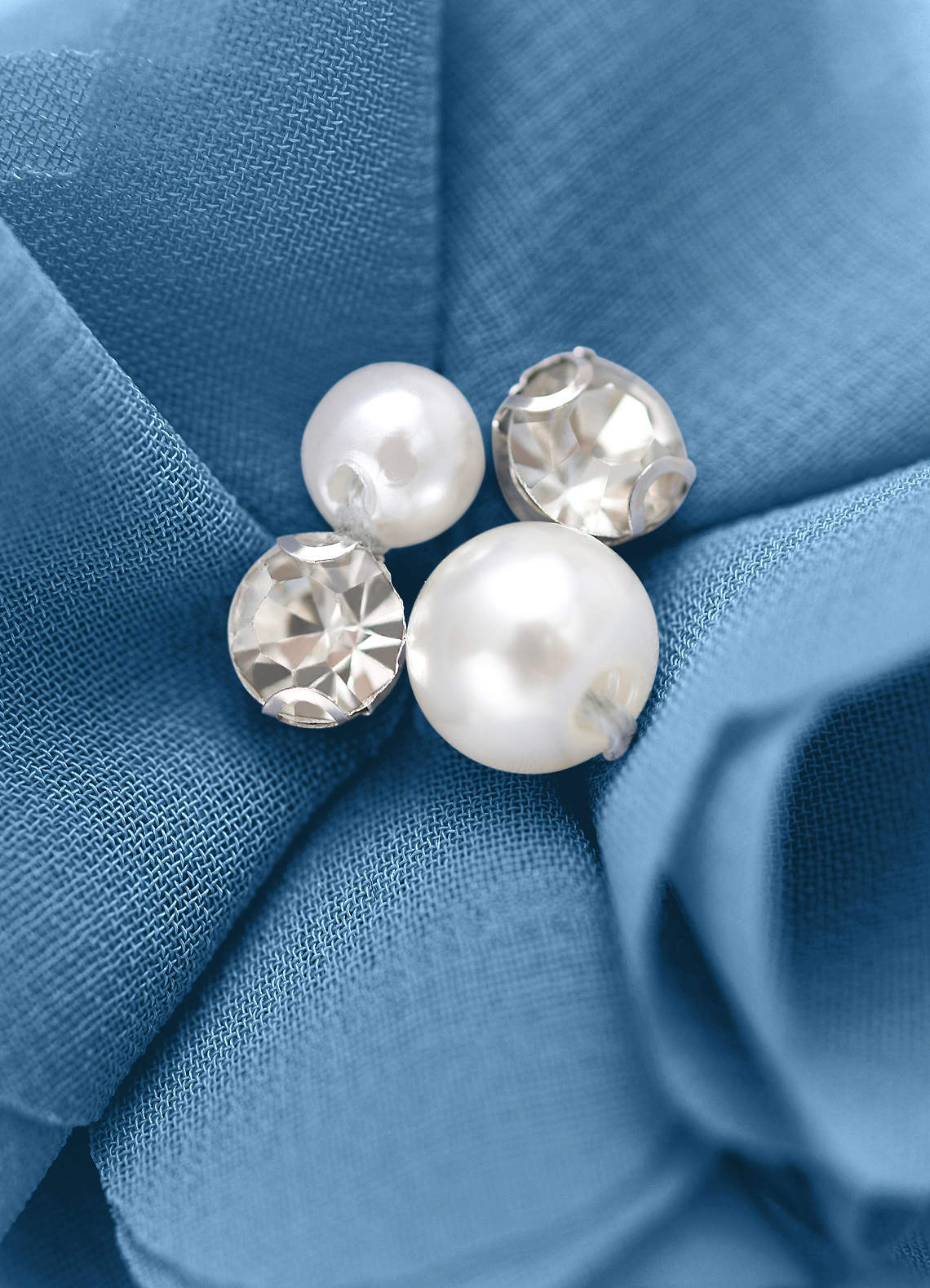 Four-Piece Matching Color Chiffon Hair Clip Set — Steel Blue — 图 214/250