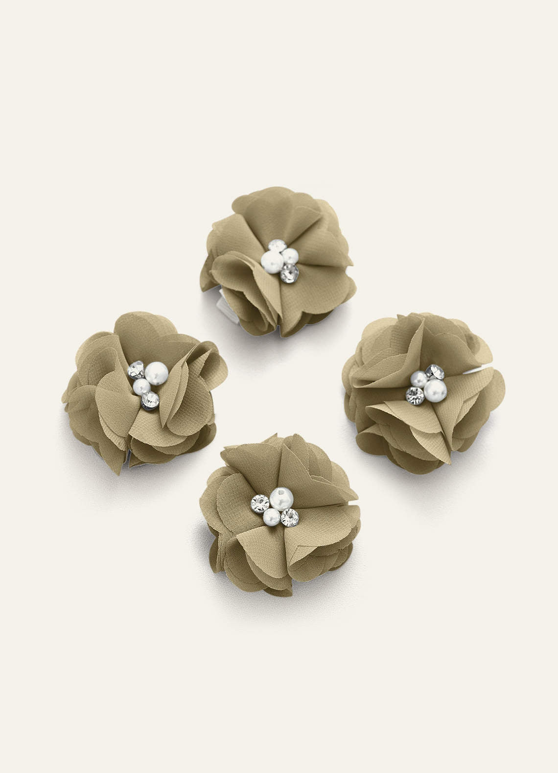 Four-Piece Matching Color Chiffon Hair Clip Set — Moss Green — 图 2/250