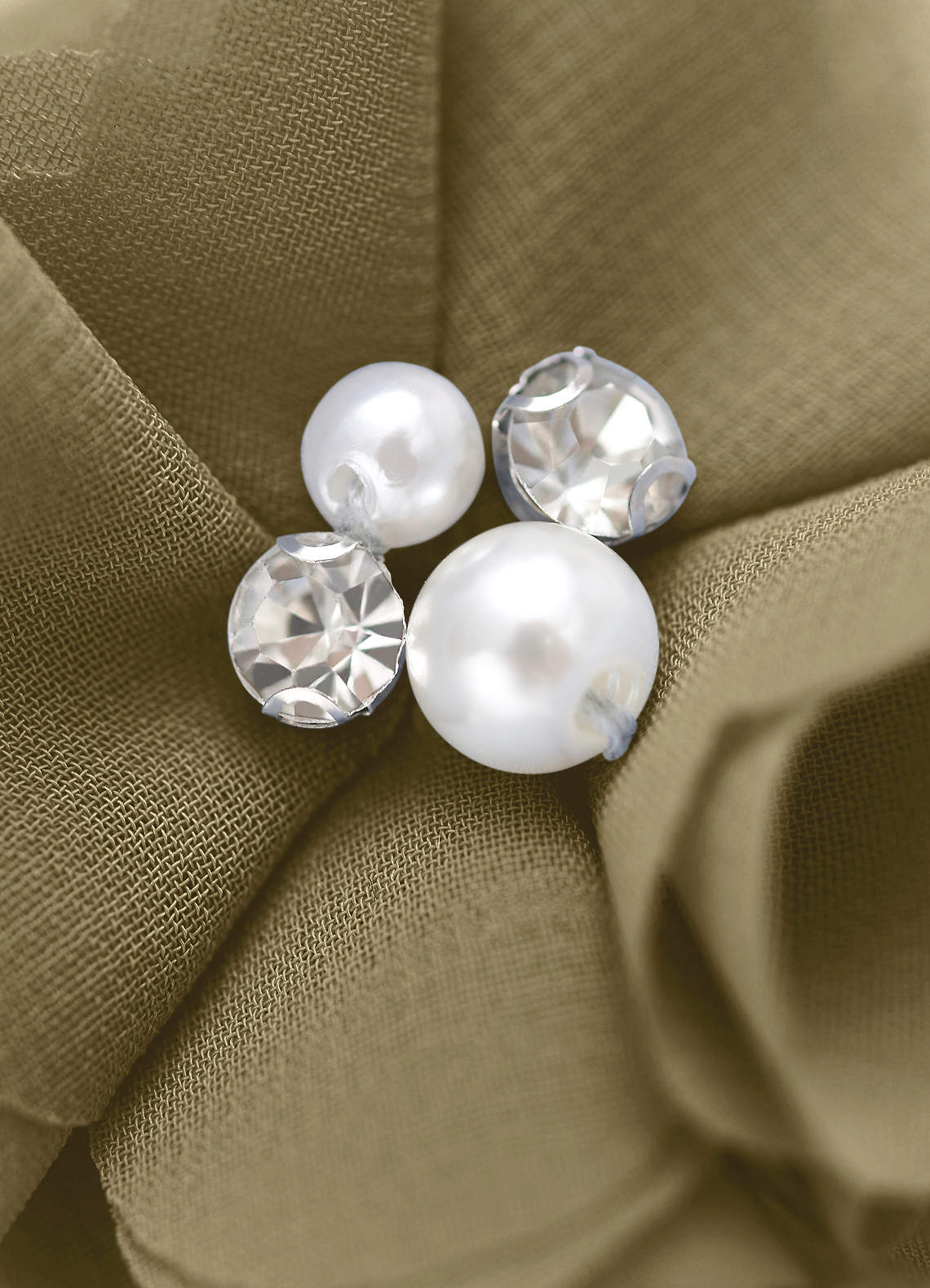 Four-Piece Matching Color Chiffon Hair Clip Set — Moss Green — 图 200/250
