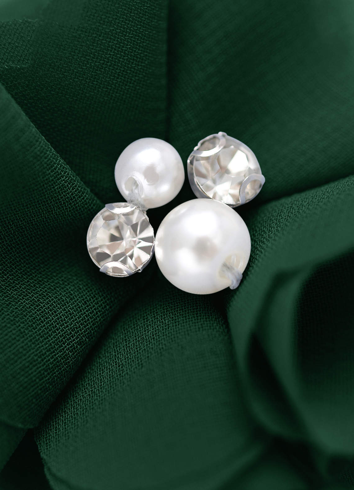 Four-Piece Matching Color Chiffon Hair Clip Set — Dark Green — 图 206/250