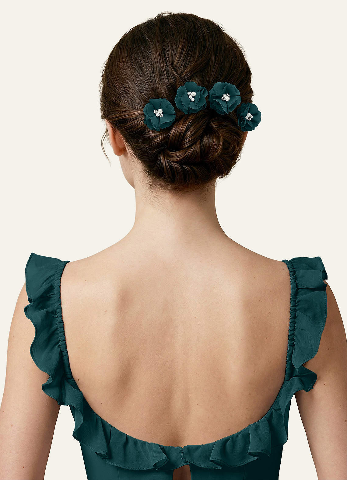 Four-Piece Matching Color Chiffon Hair Clip Set — Pine — 图 76/250