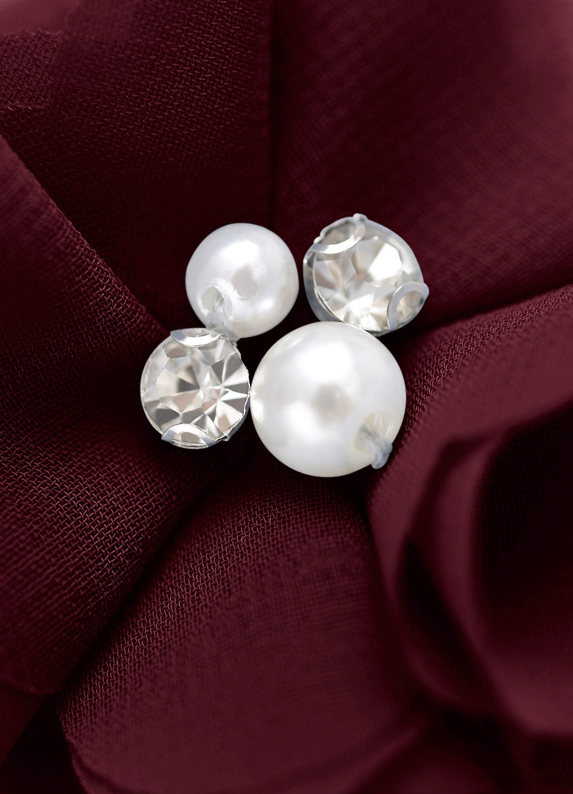 Four-Piece Matching Color Chiffon Hair Clip Set — Cabernet — 图 240/250