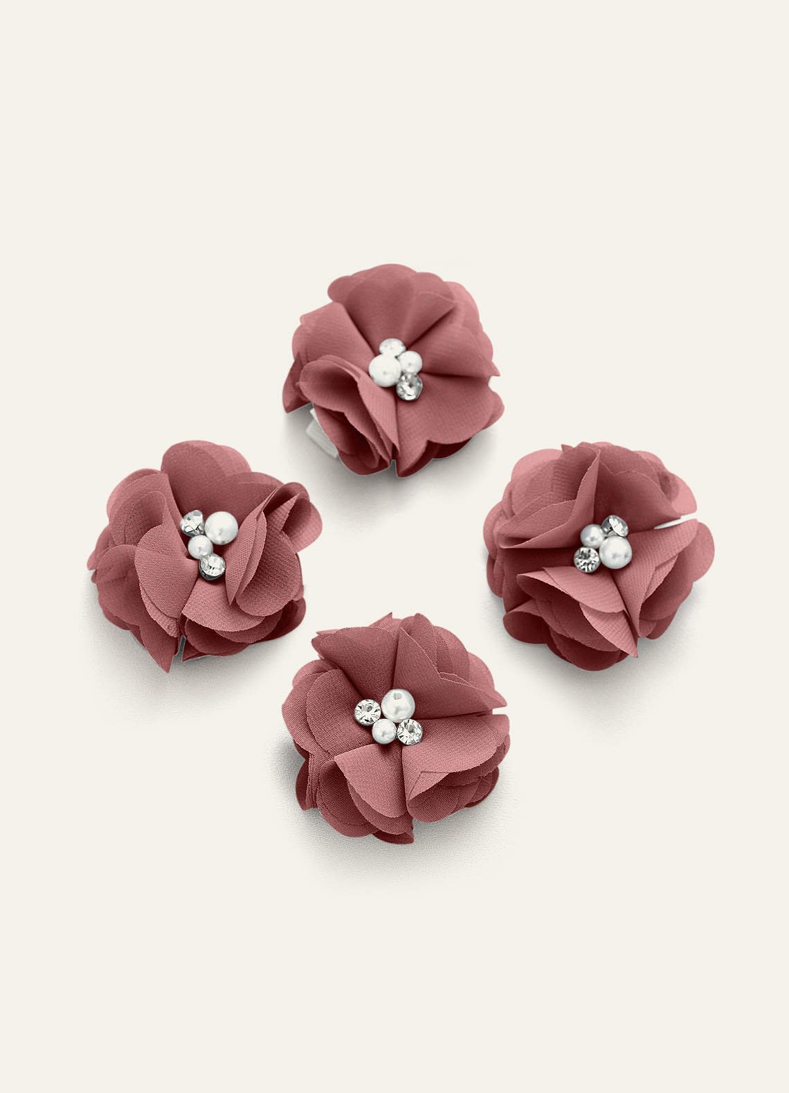 Four-Piece Matching Color Chiffon Hair Clip Set — Desert Rose — 图 39/250