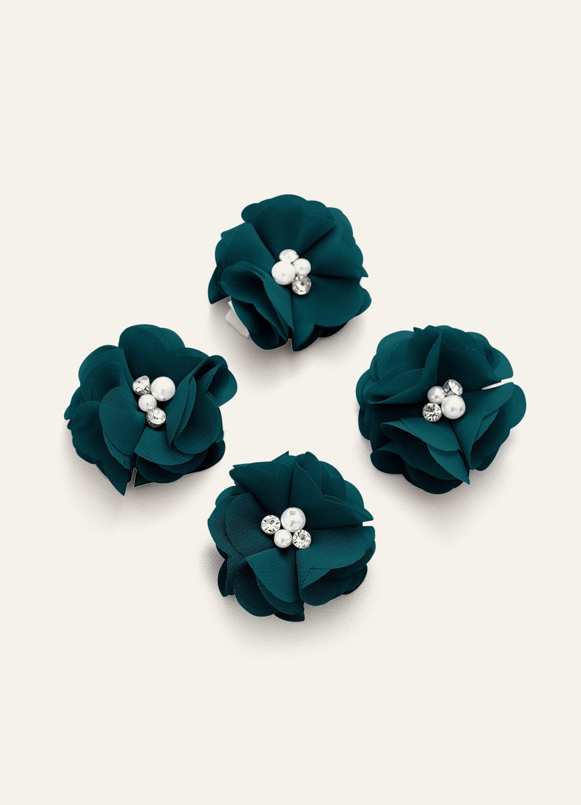 Four-Piece Matching Color Chiffon Hair Clip Set — Pine — 图 10/250