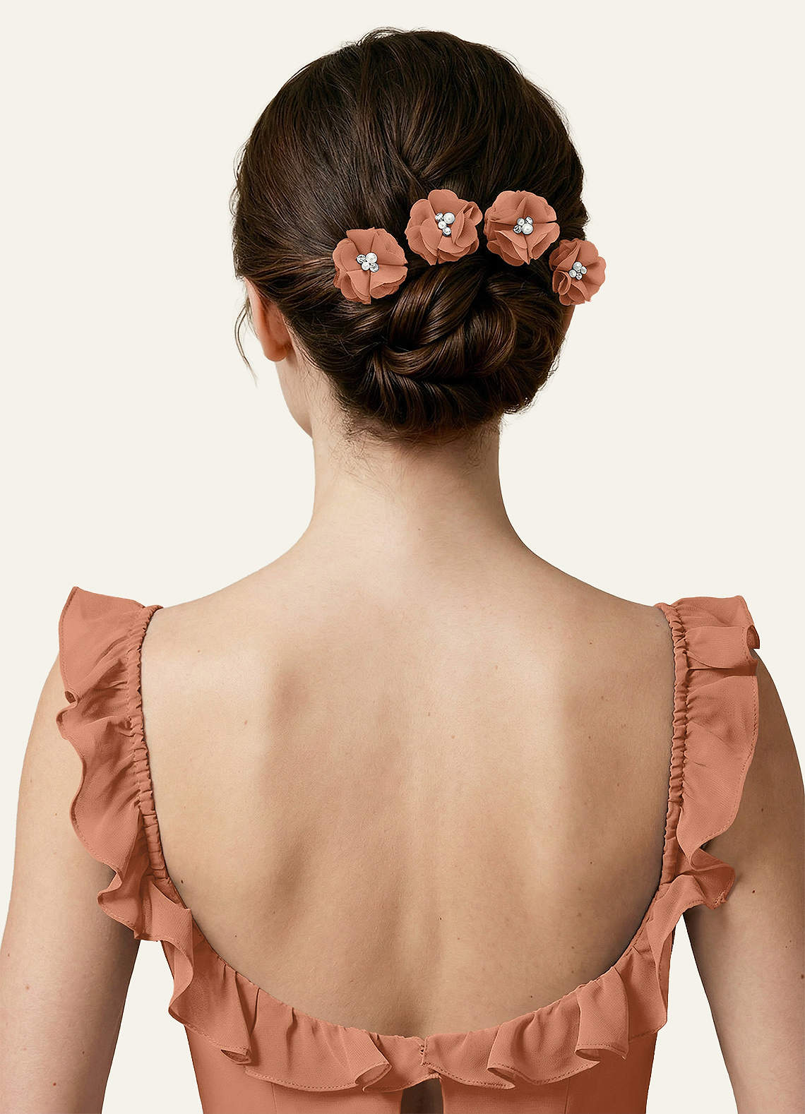 Four-Piece Matching Color Chiffon Hair Clip Set — Bronzer — 图 122/250
