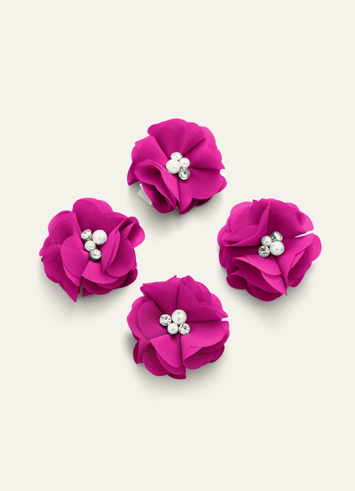 Four-Piece Matching Color Chiffon Hair Clip Set — Fuchsia — 图 32/250