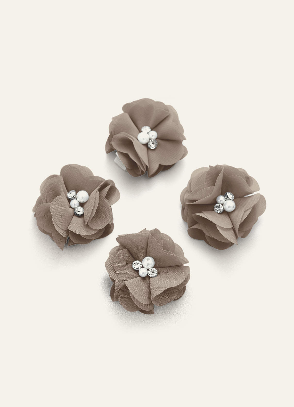 Four-Piece Matching Color Chiffon Hair Clip Set — taupe — 图 61/250