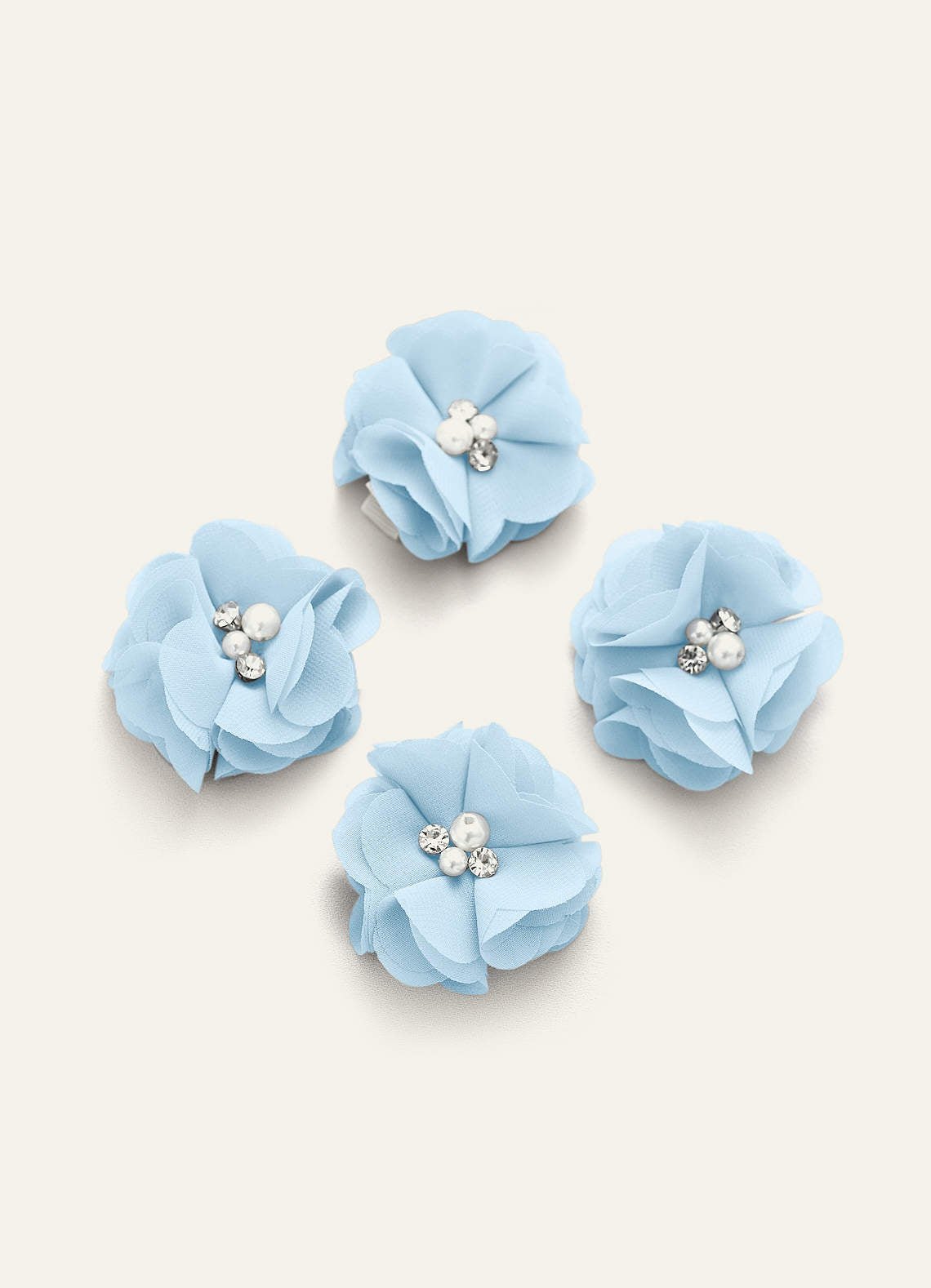 Four-Piece Matching Color Chiffon Hair Clip Set — Sky Blue — 图 13/250
