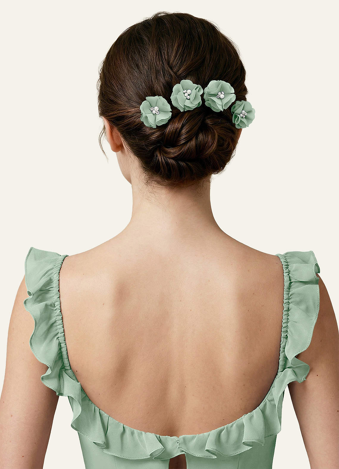 Four-Piece Matching Color Chiffon Hair Clip Set — Agave — 图 69/250