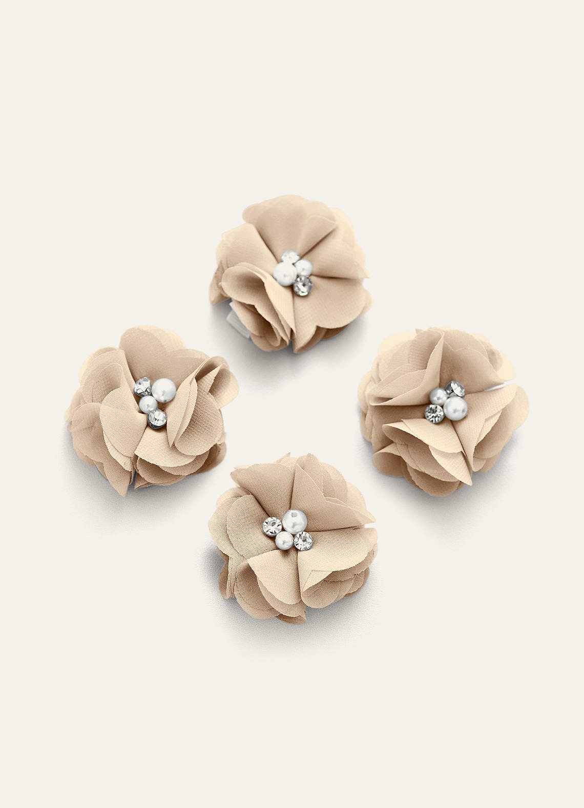 Four-Piece Matching Color Chiffon Hair Clip Set — champagne — 图 60/250