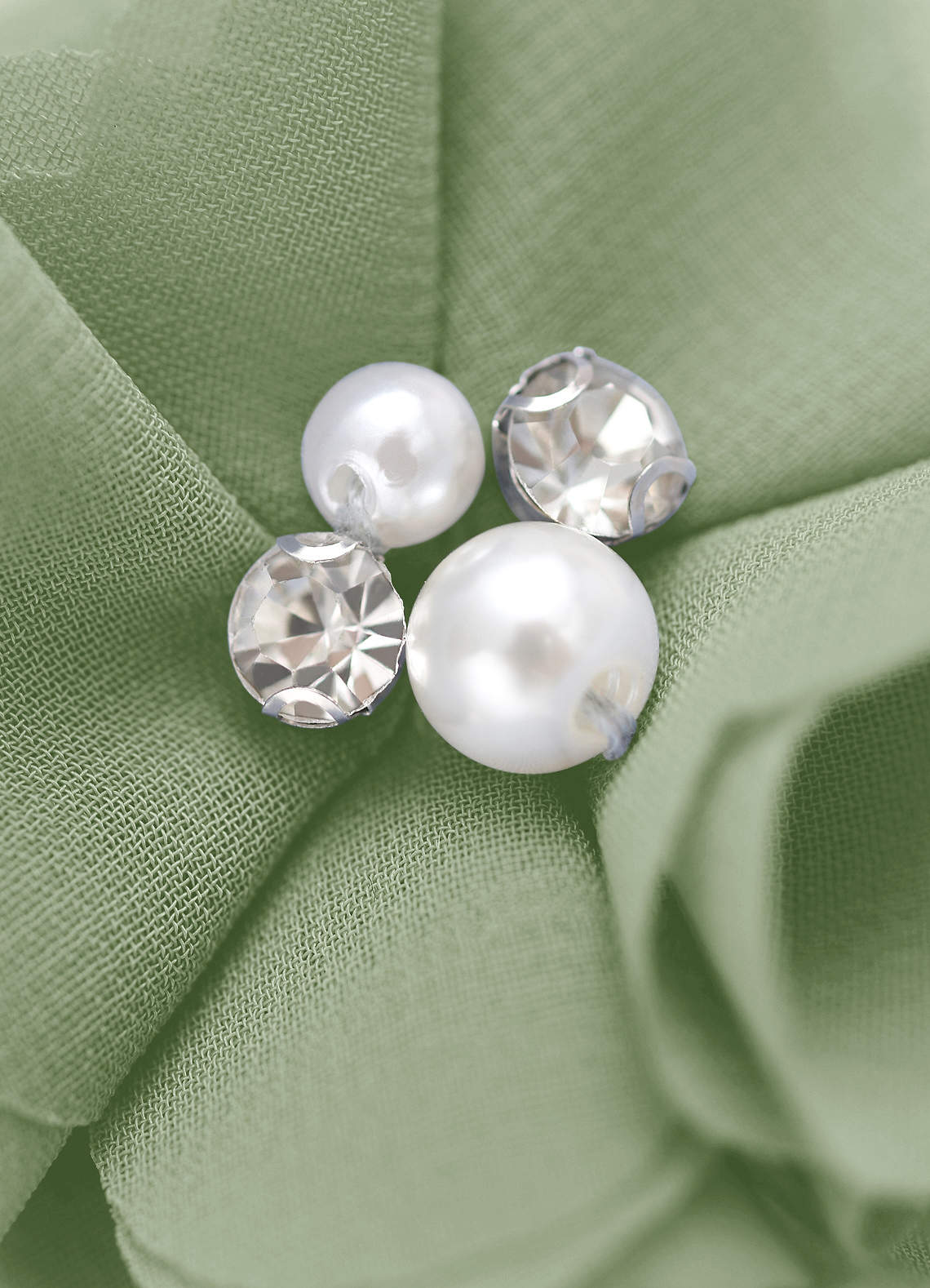 Four-Piece Matching Color Chiffon Hair Clip Set — Dusty Sage — 图 199/250