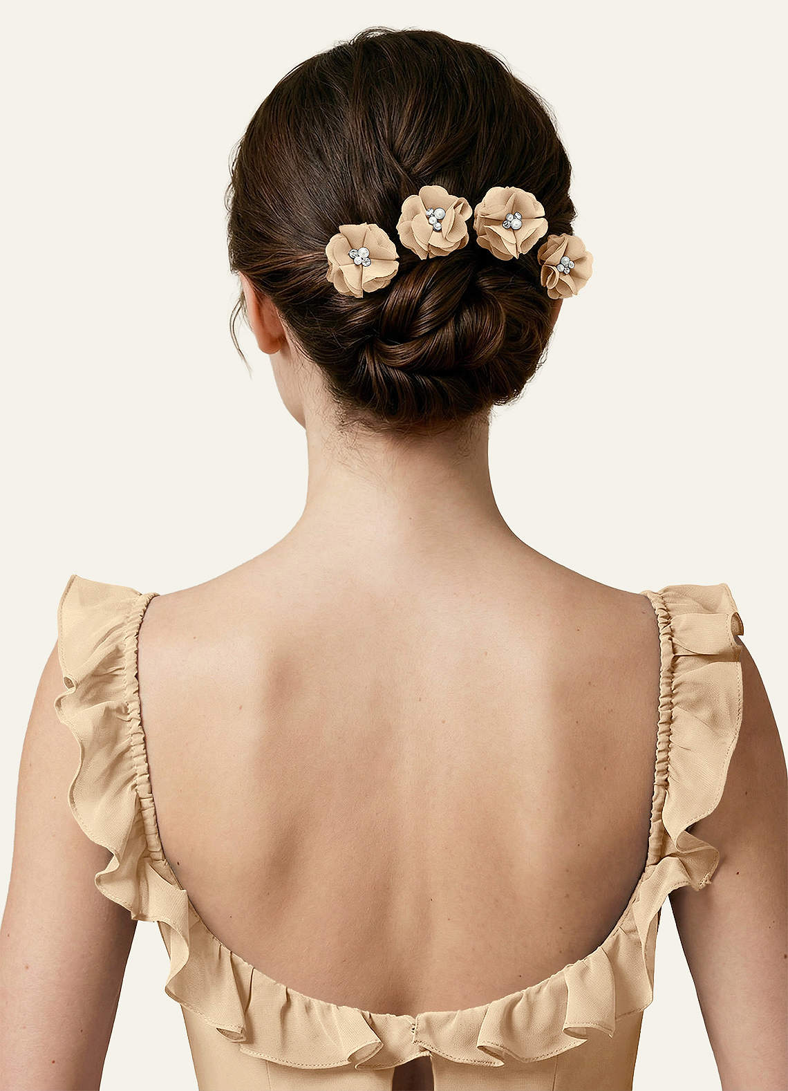 Four-Piece Matching Color Chiffon Hair Clip Set — champagne — 图 126/250