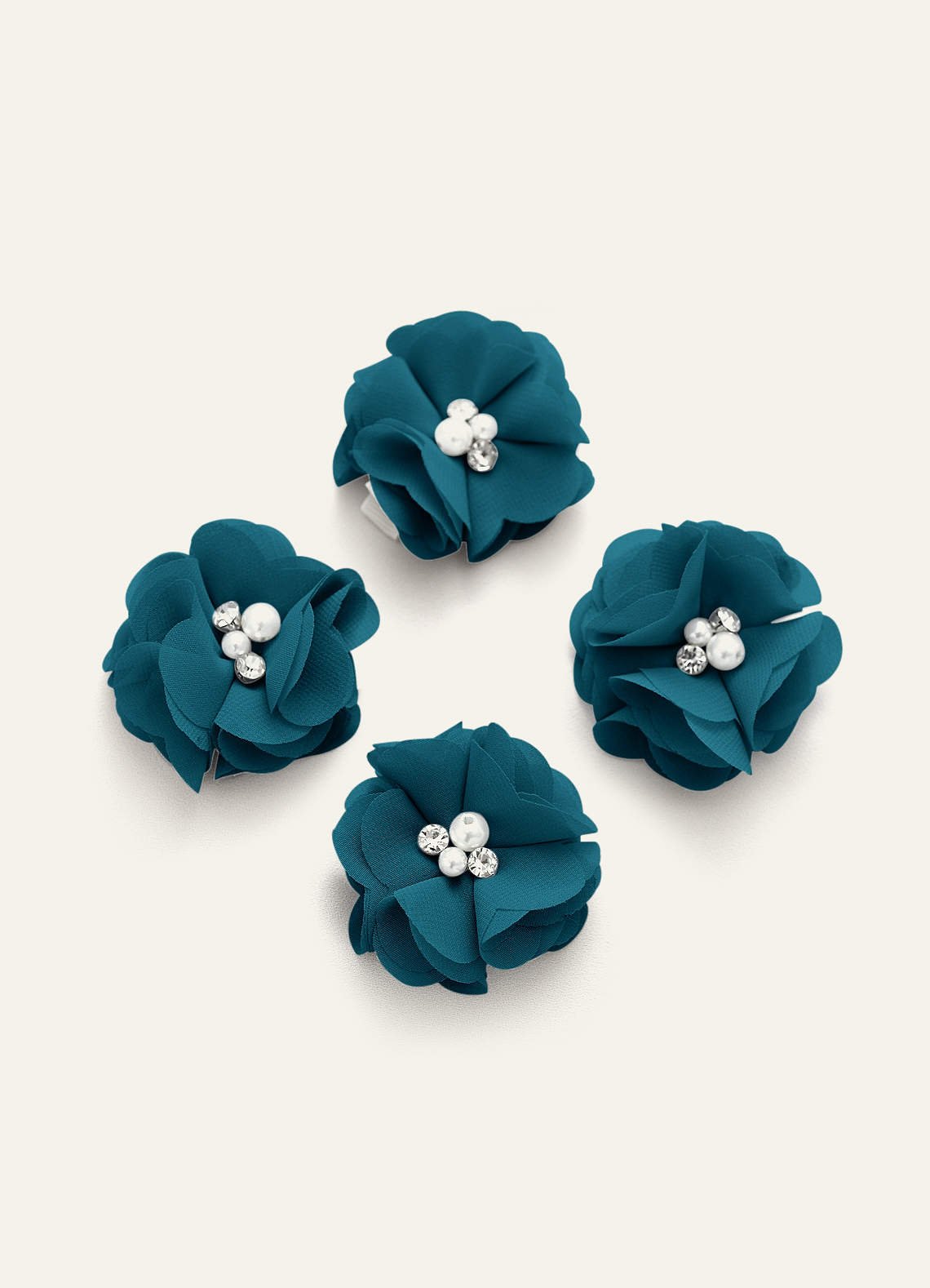 Four-Piece Matching Color Chiffon Hair Clip Set — Ink Blue — 图 23/250