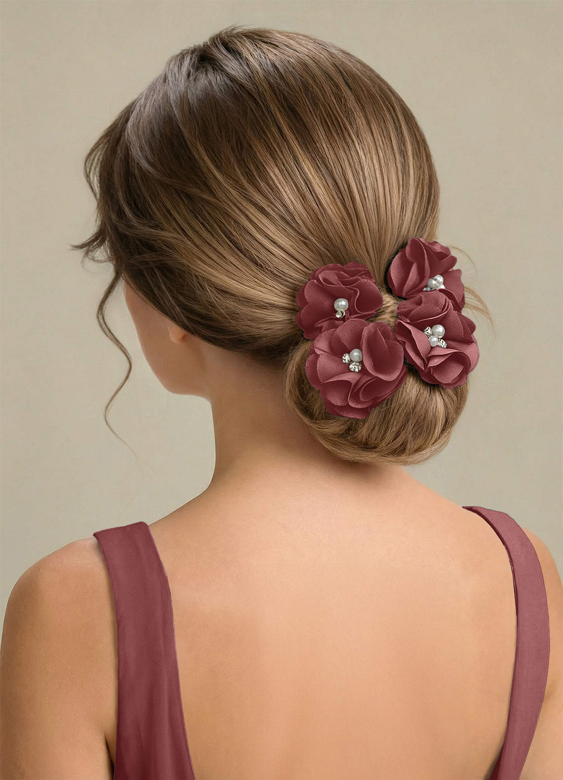 Four-Piece Matching Color Stretch Satin Hair Clip Set — Amethyst — 图 219/250