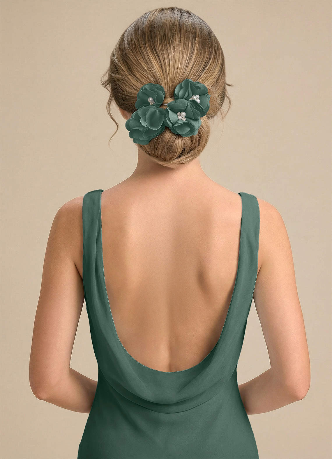 Four-Piece Matching Color Stretch Satin Hair Clip Set — eucalyptus — 图 67/250